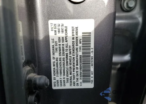 2017 Honda Cr-V Exl from USA, damaged, VIN 7FARW1H80HE000068